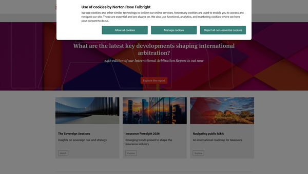Screenshot of the The Norton Rose Fulbright Charitable Foundation website