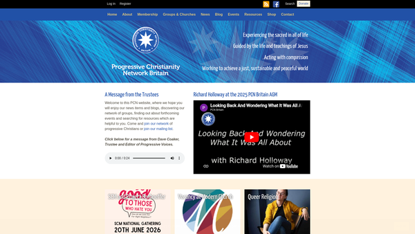 Screenshot of the Progressive Christianity Network - Britain website