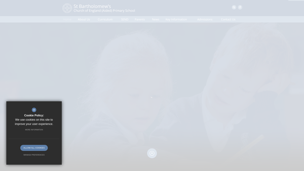 Screenshot of the St Bartholomew's PTA website
