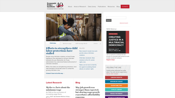 Screenshot of the Education Policy Institute website