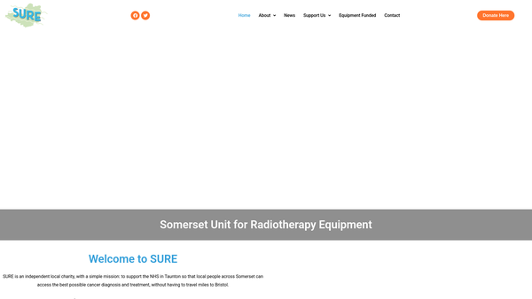 Screenshot of the Somerset Unit For Radiotherapy Equipment website