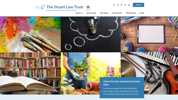 Screenshot of the The Stuart Low Trust website