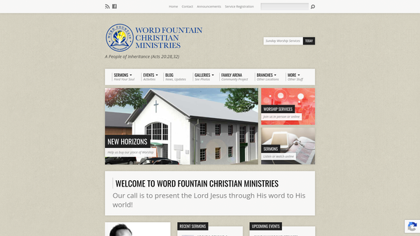 Screenshot of the Word Fountain Christian Ministries Limited website