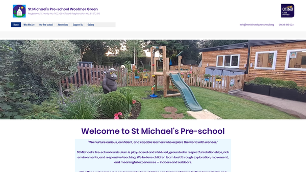 Screenshot of the St Michael's Pre-School website