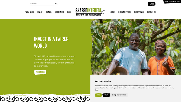Screenshot of the Shared Interest Foundation website