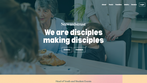 Screenshot of the The Stewards' Trust website