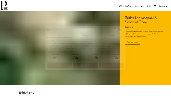 Screenshot of the Pallant House Gallery website