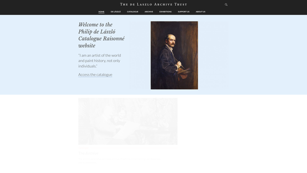 Screenshot of the The De Laszlo Archive Trust website