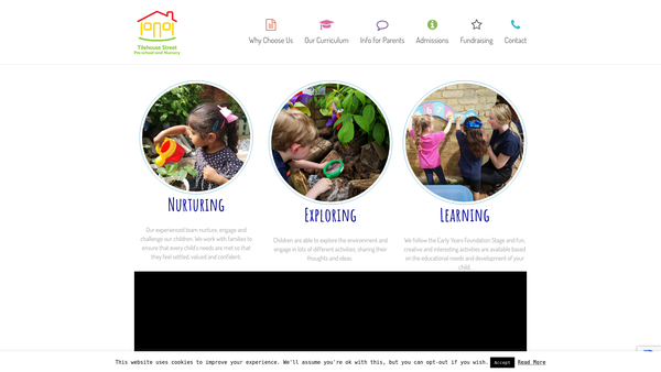 Screenshot of the Tilehouse Street Preschool And Nursery website