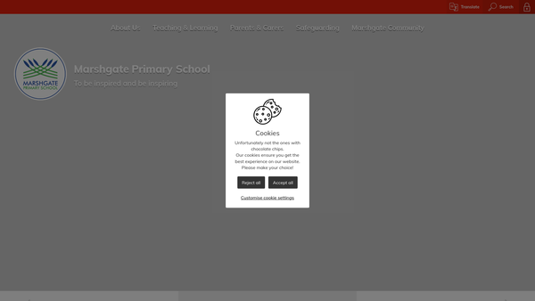 Screenshot of the Marshgate Primary School PTA website