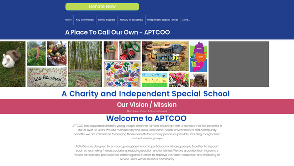 Screenshot of the A Place To Call Our Own Limited website