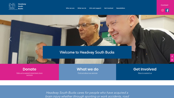 Screenshot of the Headway South Bucks website