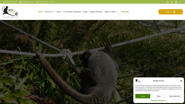 Screenshot of the Wild Futures website