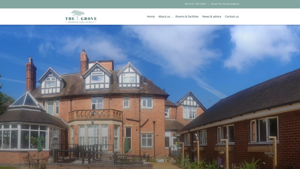 Screenshot of the The Grove Residential Home (Solihull) website