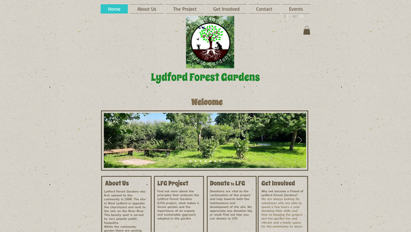 Screenshot of the Lydford Forest Gardens website