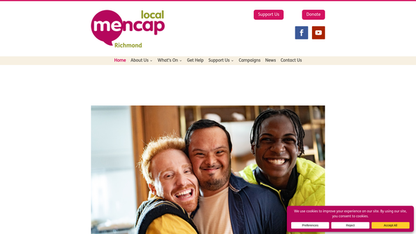 Screenshot of the Richmond Mencap Limited website