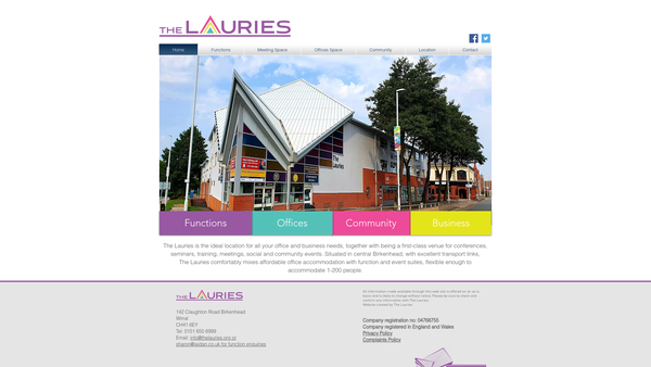 Screenshot of the The Lauries Ltd website