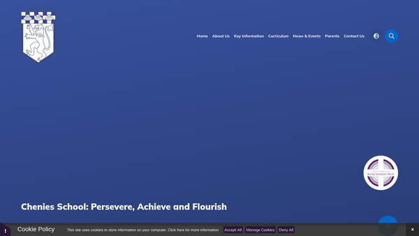 Screenshot of the Chenies School Parent Teachers Association website