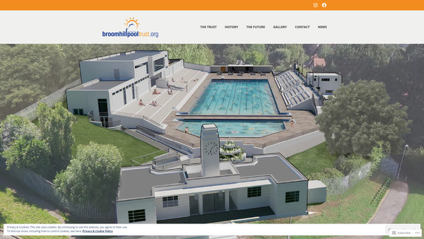 Screenshot of the The Broomhill Pool Trust website