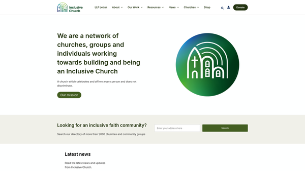 Screenshot of the The Inclusive Church Network website