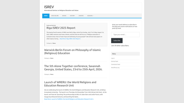 Screenshot of the International Seminar On Religious Education And Values website