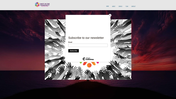 Screenshot of the Unity In The Community website