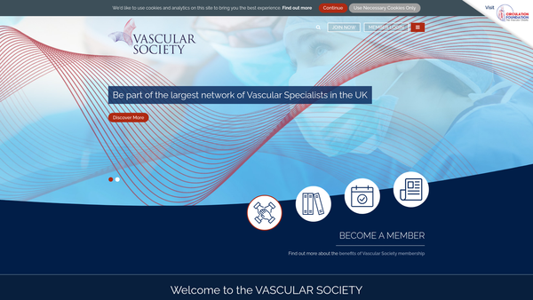 Screenshot of the The Vascular Society website