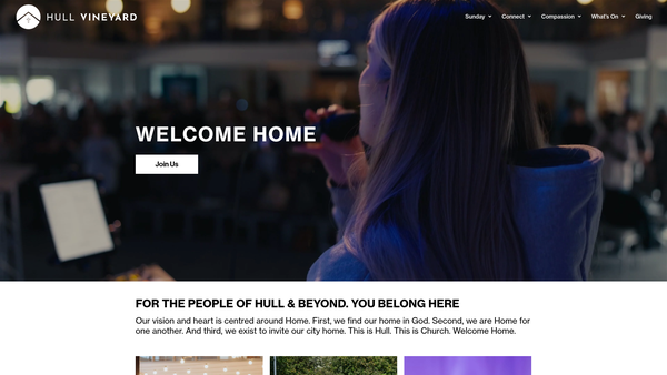 Screenshot of the The Hull Vineyard Trust website