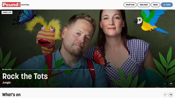 Screenshot of the The Pound Arts Trust Limited website