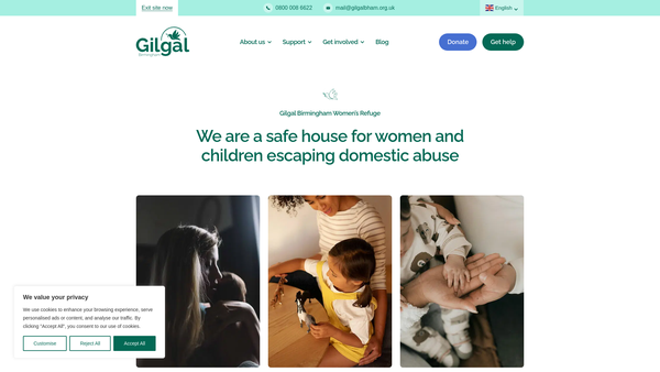 Screenshot of the Gilgal Birmingham website