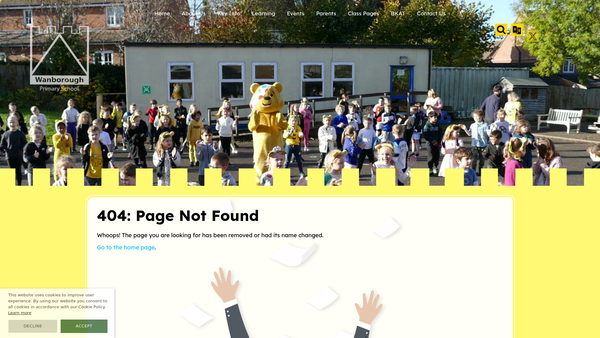 Screenshot of the Wanborough Primary School PTA website