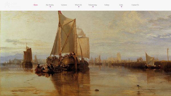 Screenshot of the The Arts Society Rickmansworth website