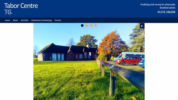 Screenshot of the Tabor Centre website