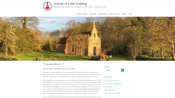 Screenshot of the The Society Of The Friends Of Little Gidding website