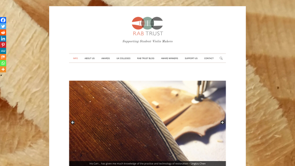 Screenshot of the Rowan Armour-Brown Memorial Trust Fund website