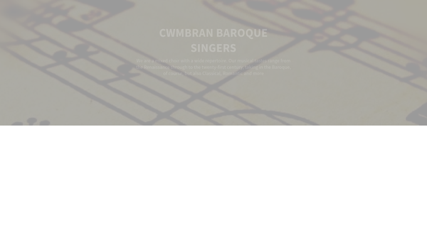 Screenshot of the Cwmbran Baroque Singers website