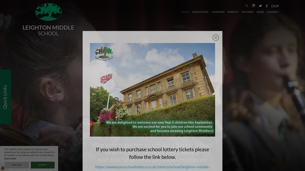 Screenshot of the Leighton Middle School- School Fund website