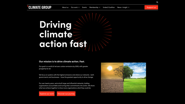 Screenshot of the The Climate Change Organisation website