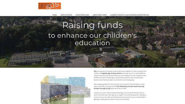 Screenshot of the Supporters Of Oughtibridge School website