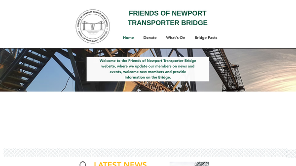 Screenshot of the Friends Of Newport Transporter Bridge website