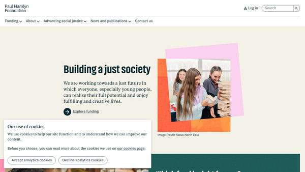 Screenshot of the Paul Hamlyn Foundation website