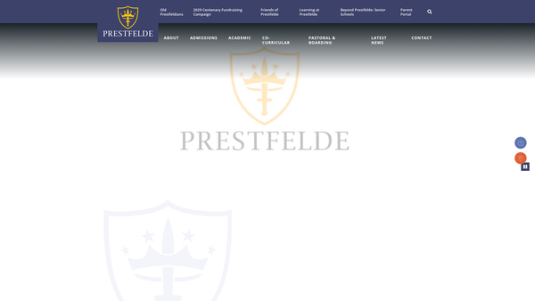 Screenshot of the Prestfelde School Limited website