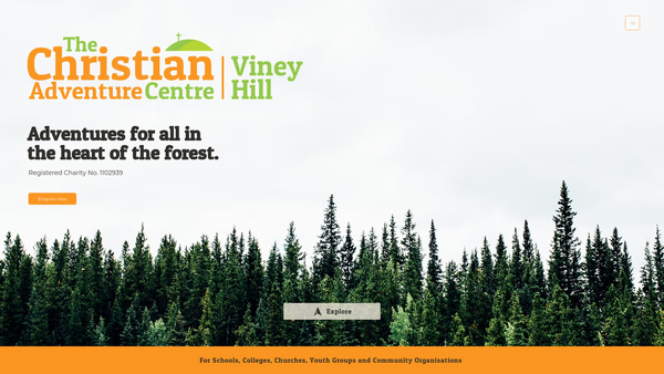 Screenshot of the The Viney Hill Christian Adventure Centre website