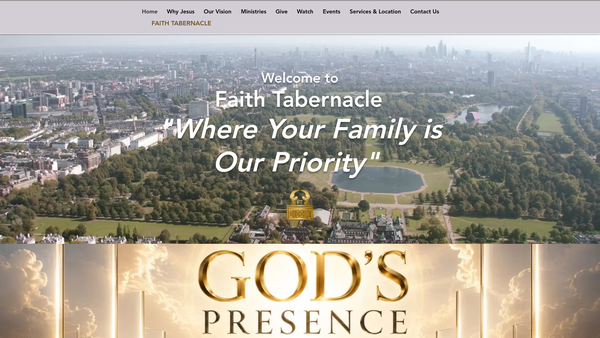 Screenshot of the Faith Tabernacle website