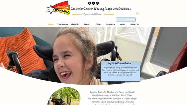 Screenshot of the Dynamic Centre For Children And Young People With Disabilities website