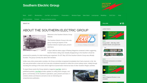 Screenshot of the Southern Electric Group CIO website