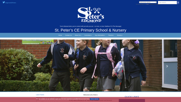 Screenshot of the St Peter's Primary School, Edgmond PTA website