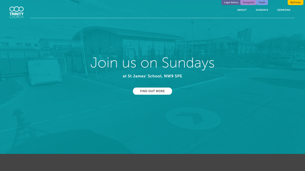 Screenshot of the Trinity Church London website