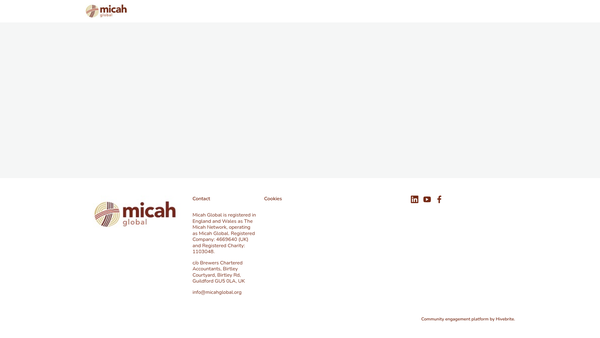 Screenshot of the The Micah Network website