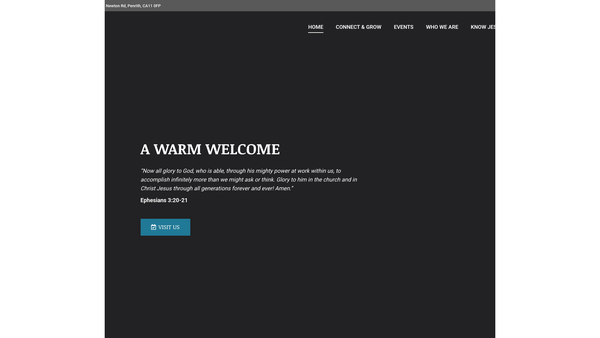 Screenshot of the Church In The Barn website